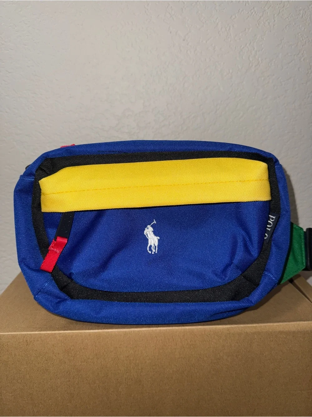 Polo by Ralph Lauren Blue, Yellow & Green Canvas Belt Bag